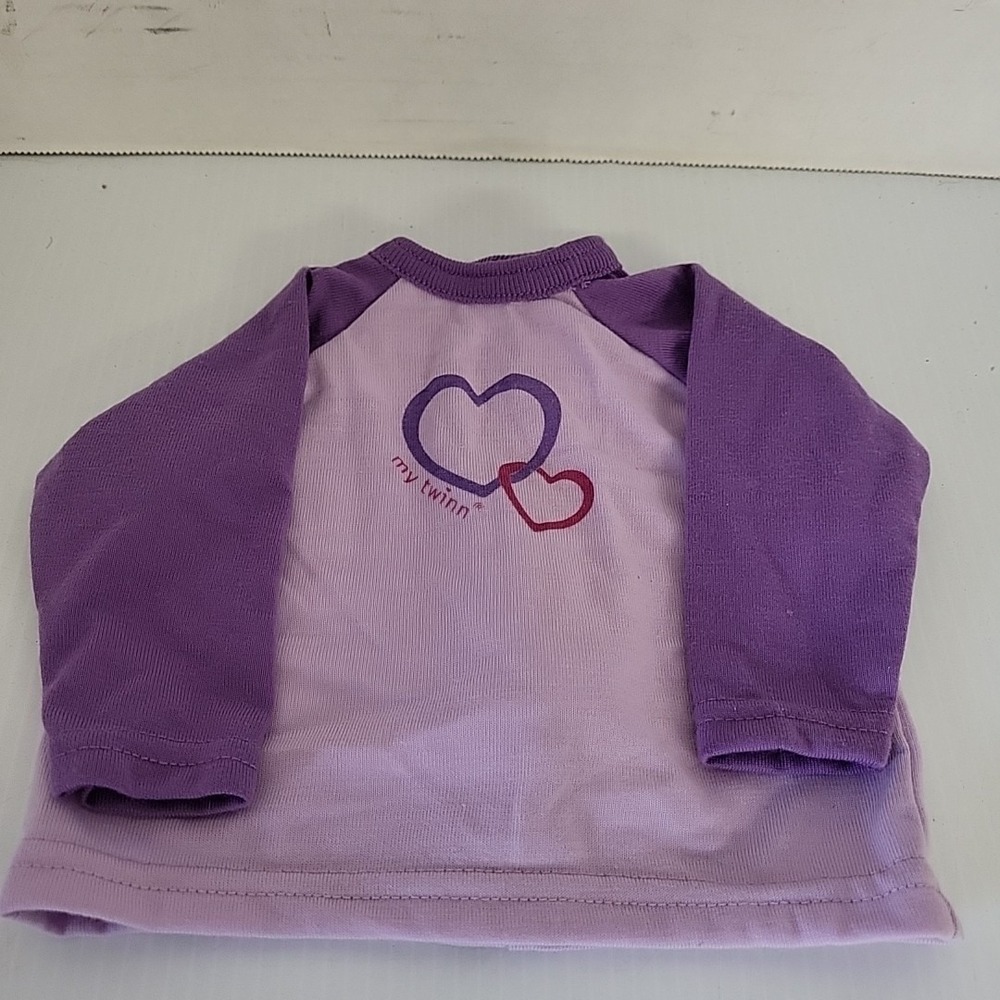Vintage My Twinn Doll Purple Hearts  Pajama Top Long Slve Top Replacement